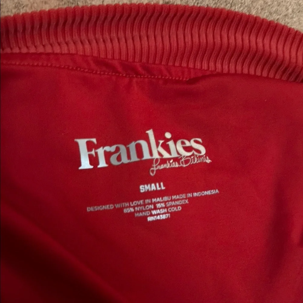Frankie’s Bikinis Women’s Red Triangle Bikini Set